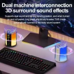 AEC S16 Portable LED Light Rainbow RGB Bluetooth Wireless TWS Speaker, S16 - Image 3