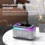 AEC S300 Portable 10W Power Multifunction Bluetooth Speaker Alarm Clock Wireless Charger, S300 - Image 3