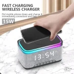AEC S300 Portable 10W Power Multifunction Bluetooth Speaker Alarm Clock Wireless Charger, S300 - Image 5