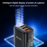 Yesido YC67 17W USB / Type-C + Dual USB Digital Display Charger, YC67 - Image 4