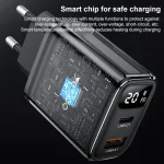 Yesido YC68 20W USB-C / Type-C + USB Digital Display Charger, EU Plug - Image 6