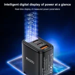 Yesido YC69 30W USB + Dual USB-C / Type-C Digital Display Charger, Specification:EU Plug, YC69 - Image 5