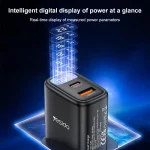 Yesido YC87 PD 20W USB-C / Type-C + USB Digital Display Charger, YC87 - Image 4