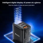 Yesido YC88 30W USB + Dual USB-C / Type-C Digital Display Charger, YC88 - Image 4