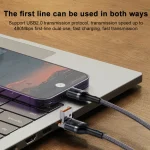 Yesido CA165C 60W USB + USB-C / Type-C to USB-C / Type-C 2 in 1 Fast Charging Data Cable, CA165C - Image 5