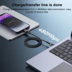 Yesido CA165L 27W USB + USB-C / Type-C to 8 Pin 2 in 1 Fast Charging Data Cable, CA165L - Image 5