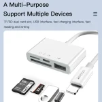 Yesido GS12 8 Pin to TF Card / SD Card / USB / 8 Pin 4 in 1 OTG Converter, GS12 - Image 3