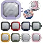 Transparent Carbon Fiber TPU Hybrid PC Case with Hook & Holder, For Samsung Galaxy Buds2 / Live / Pro / FE - Image 2