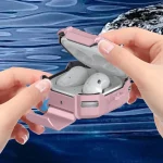 Transparent Carbon Fiber TPU Hybrid PC Case with Hook & Holder, For Samsung Galaxy Buds2 / Live / Pro / FE - Image 3