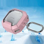 Transparent Carbon Fiber TPU Hybrid PC Case with Hook & Holder, For Samsung Galaxy Buds2 / Live / Pro / FE - Image 6