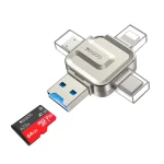 Yesido GS23 USB 3.0 to USB-C / Type-C, Micro USB, 8 Pin 4 in 1 Card Reader, GS23