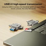 Yesido GS23 USB 3.0 to USB-C / Type-C, Micro USB, 8 Pin 4 in 1 Card Reader, GS23 - Image 3
