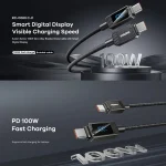 REMAX RC-C069 1.2m 100W Type-C to Type-C Digital Display Braided Fast Charging Cable, RC-C069 - Image 4