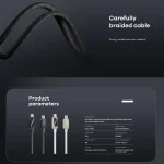 REMAX RC-C069 1.2m 100W Type-C to Type-C Digital Display Braided Fast Charging Cable, RC-C069 - Image 6