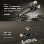REMAX RC-C070 1.2m 66W USB to Type-C Digital Display Braided Fast Charging Cable, RC-C070 - Image 3