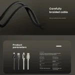 REMAX RC-C070 1.2m 66W USB to Type-C Digital Display Braided Fast Charging Cable, RC-C070 - Image 5