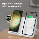 C30 15W 3 in 1 Magnetic Wireless Charger with Night Light, C30 - Image 2