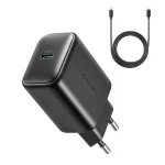 JOYROOM JR-TCF23 25W USB-C / Type-C Port Fast Charger Kit with Type-C to Type-C Cable, EU Plug, UK Plug