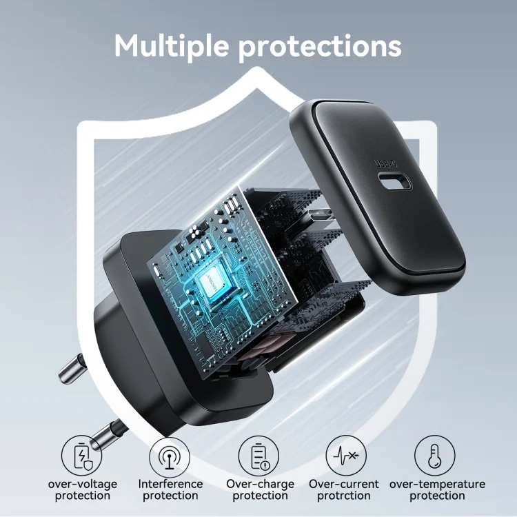 EDA006754601A_5.webp JOYROOM JR-TCF23 25W USB-C / Type-C Port Fast Charger Kit with Type-C to Type-C Cable, EU Plug, UK Plug - Image 6