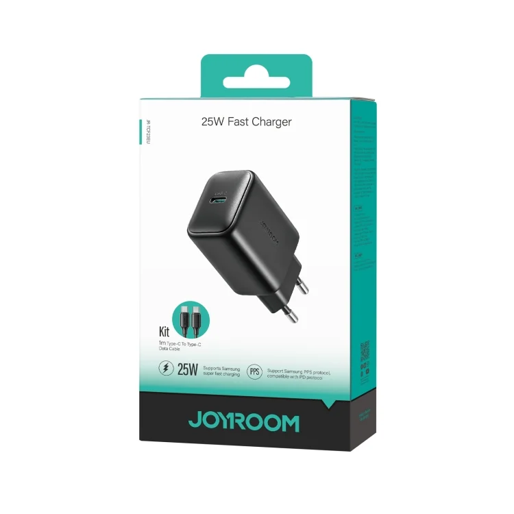 EDA006754601A_8.webp JOYROOM JR-TCF23 25W USB-C / Type-C Port Fast Charger Kit with Type-C to Type-C Cable, EU Plug, UK Plug - Image 9