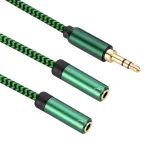 3.5mm Male to Dual 3.5mm Female 2 in 1 Audio Adapter Cable, 0.5m, 1m, 2m, 3m
