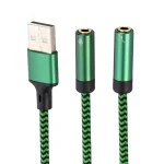 USB-A to Dual 3.5mm Separate Style Audio Adapter Cable, 0.5m, 1m, 2m, 3m - Image 2