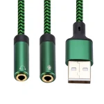 USB-A to Dual 3.5mm Separate Style Audio Adapter Cable, 0.5m, 1m, 2m, 3m - Image 3