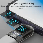 60W 10Gbps Intelligent Digital Display Fast Charge Adapter, USB-A to USB-A, Type-C to USB-A, USB-A to Type-C - Image 6