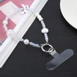 Mobile Phone Anti-lost Dazzling Colorful Pearls Short Bead Chain