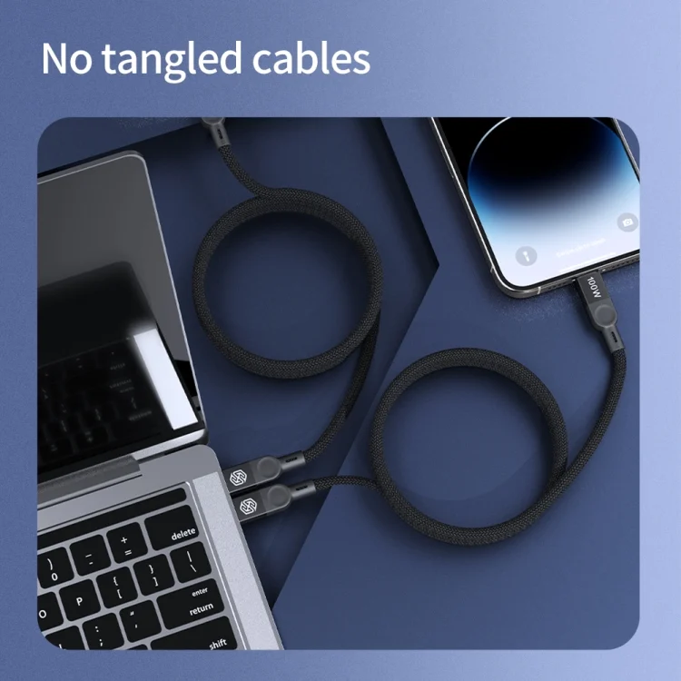EDA006865101A_3.webp NILLKIN 100W USB-C/Type-C to USB-C/Type-C Small Magnetic Coil Fast Charging Data Cable, Length: 1m - Image 4