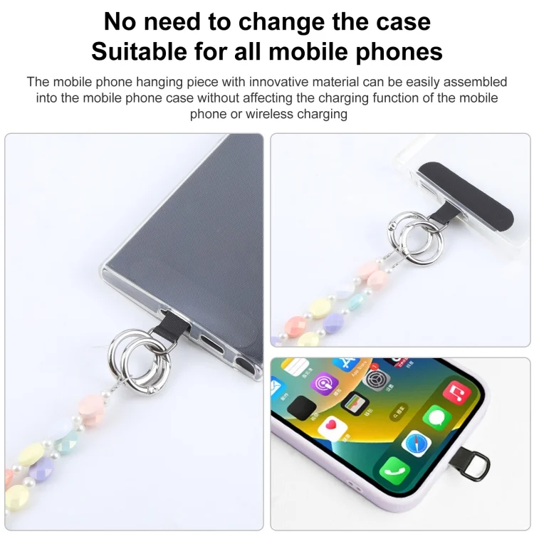EDA006868501A_1.webp Simple Oval Shape Multicolor Long Bead Chain Phone Anti-lost Neck Crossbody Lanyard - Image 3