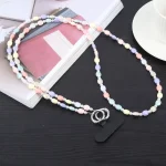 Simple Oval Shape Multicolor Long Bead Chain Phone Anti-lost Neck Crossbody Lanyard - Image 5