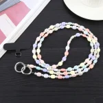 Simple Oval Shape Multicolor Long Bead Chain Phone Anti-lost Neck Crossbody Lanyard - Image 6