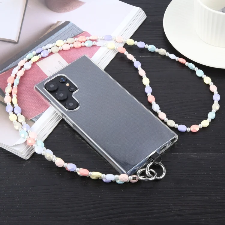 EDA006868501A_5.webp Simple Oval Shape Multicolor Long Bead Chain Phone Anti-lost Neck Crossbody Lanyard - Image 7