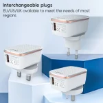 LDNIO A1204Q QC3.0 18W USB Fast Charger with 1m USB to 8 Pin Cable, EU Plug, UK Plug, US Plug - Image 2