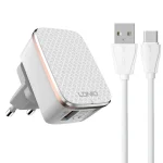 LDNIO A1204Q QC3.0 18W USB Fast Charger with 1m USB to USB-C / Type-C Cable, EU Plug, UK Plug, US Plug