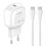 LDNIO A1206C PD27W USB-C / Type-C Fast Charger with 1m Type-C Cable, EU Plug