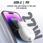 LDNIO A1206C PD27W USB-C / Type-C Fast Charger with 1m Type-C Cable, EU Plug - Image 4