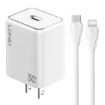 LDNIO A1508C PD30W USB-C / Type-C Fast Charger with 1m 8 Pin Cable
