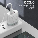LDNIO Q229 QC3.0 / PD20W USB + Type-C Fast Charger with 1m Type-C to 8 Pin Cable, EU Plug, UK Plug, US Plug - Image 5