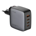 LDNIO Q408 100W GaN USB+3 USB-C / Type-C Interface Charger with 1m 100W USB-C / Type-C to USB-C / Type-C Data Cable, EU Plug, UK Plug, US Plug