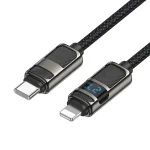 hoco U137 USB-C / Type-C to 8 Pin Line PD Charging Data Cable with Display, 1.2m