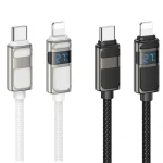 hoco U137 USB-C / Type-C to 8 Pin Line PD Charging Data Cable with Display, 1.2m - Image 2