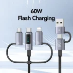 USAMS 60W 6 in 1 Digital Display Fast Charging Cable, 2m, 1.2m - Image 2