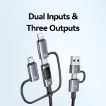 USAMS 60W 6 in 1 Digital Display Fast Charging Cable, 2m, 1.2m - Image 4