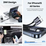 USAMS SJ740 1.2m 72W 2 in 1 Type-C Fast Charging Cable, SJ740 - Image 4