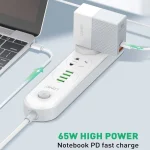 LDNIO A2620C PD3.0 65W USB Power Adapter Travel Charger with Type-C to Type-C Cable, EU Plug, US Plug, UK Plug - Image 3