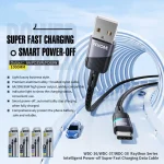 WK WDC-36a Intelligent Power-off 1m 6A USB to Type-C Fast Charging Data Cable, WDC-36a - Image 3