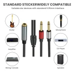 6.35mm TRS Stereo Female to 2 x 6.35mm TS Male Mono Audio Adapter Cable, 0.3m, 1m, 3m, 5m - Image 4