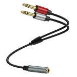Gold Plated 6.35mm Female to 2 x 6.35mm Male Stereo Audio Adapter Y Splitter Cable, 0.3m, 1m, 2m, 3m, 5m
